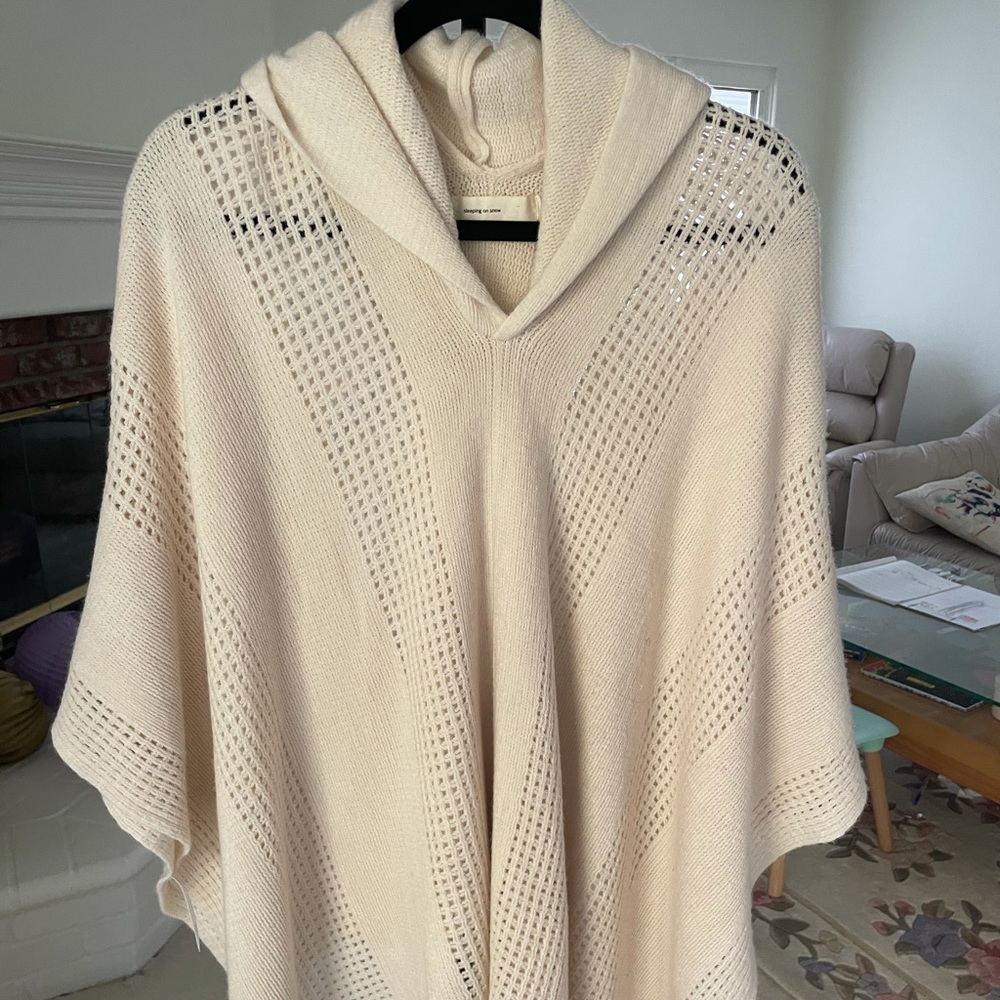Sleeping on Snow Hooded Knit Poncho Anthropologie